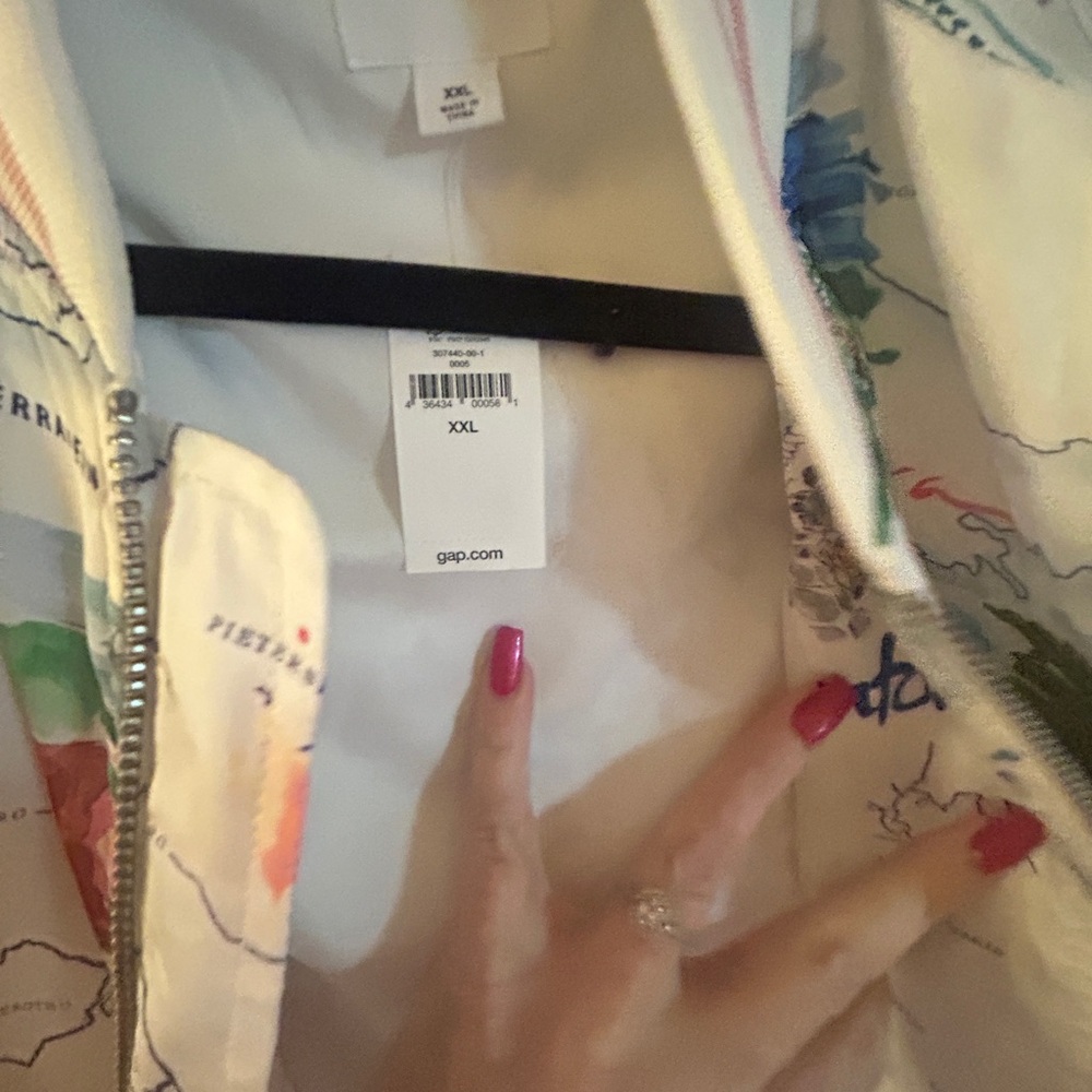 GAP Multicolor Map Print Bomber Jacket - Picture 3 of 6